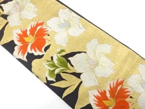 アンティーク　百合模様織り出し袋帯（材料）